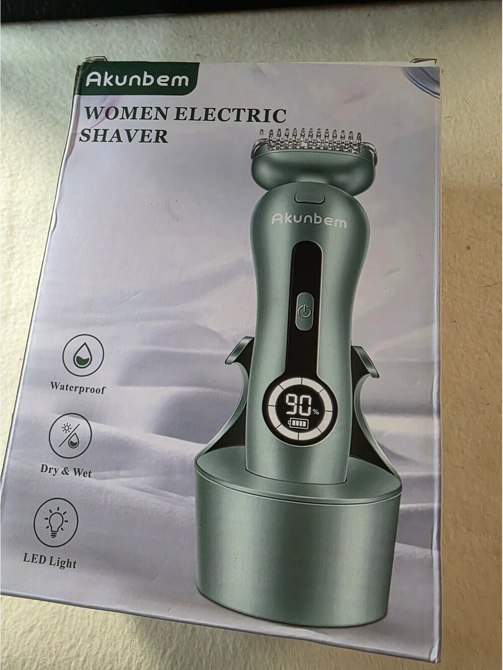 Akunbem Women Electric Shaver Wet Dry Waterproof LED Rechargeable New Open Box